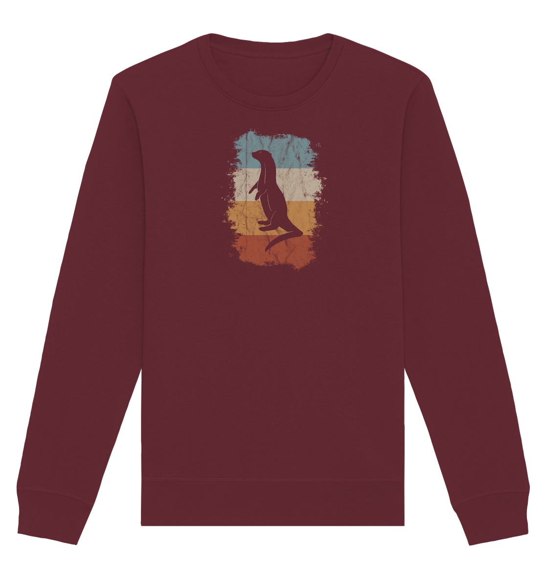 Retro Otter Fischotter Silhouette - Organic Basic Unisex Sweatshirt