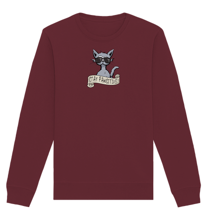 Stay Pawsitive Bleib lässig Hipster Katze - Organic Basic Unisex Sweatshirt