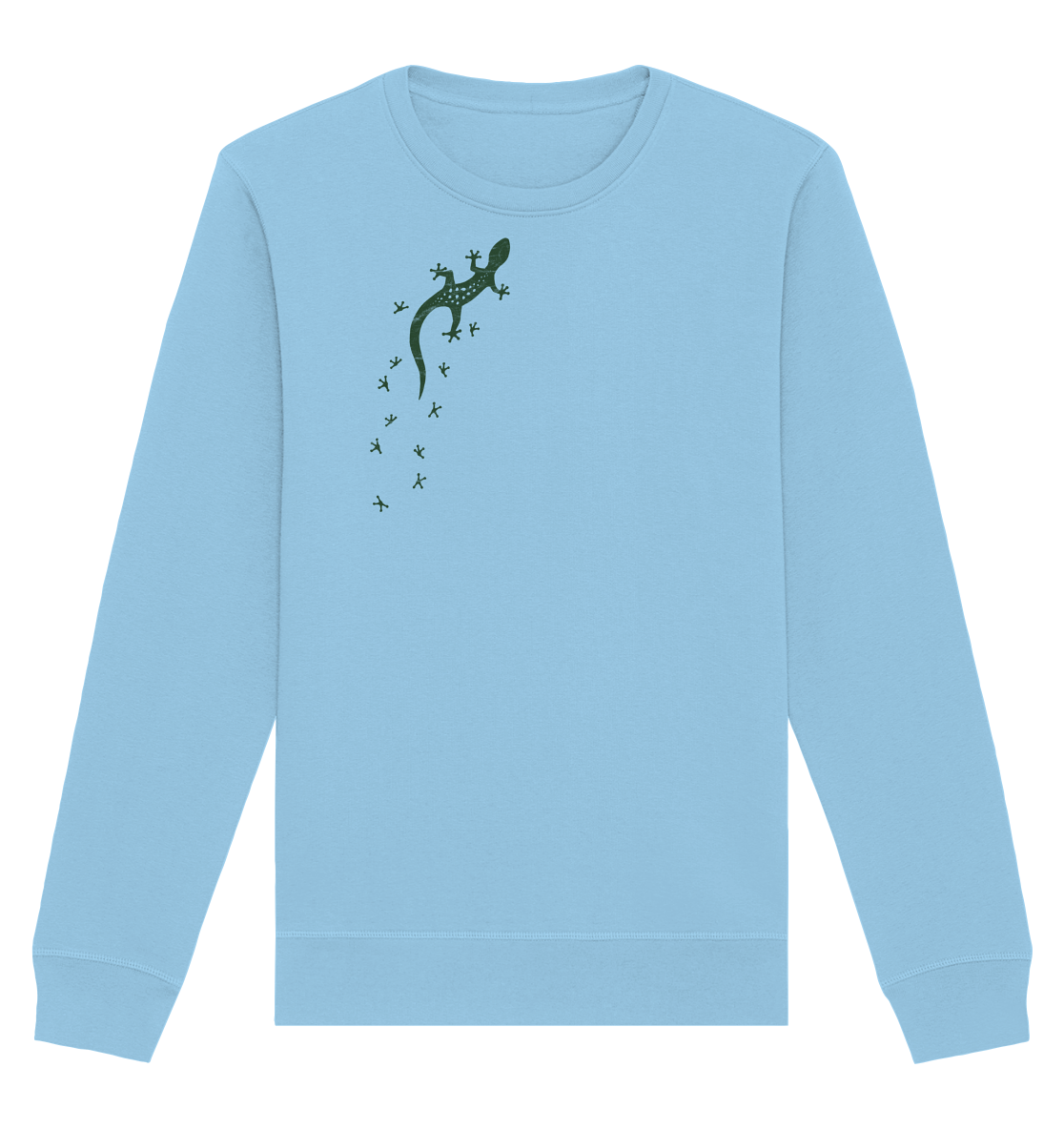 Gecko Eidechse Silhouette dunkel - Organic Basic Unisex Sweatshirt