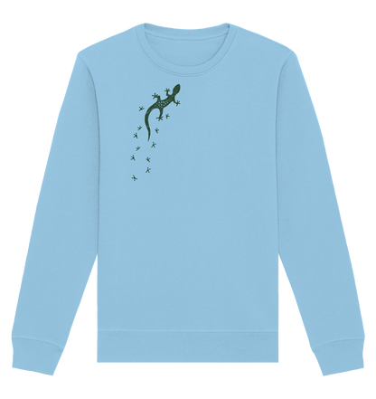 Gecko Eidechse Silhouette dunkel - Organic Basic Unisex Sweatshirt