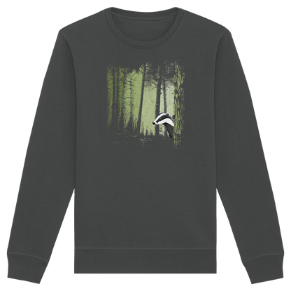 frecher Dachs im Zwielicht Wald - Organic Basic Unisex Sweatshirt