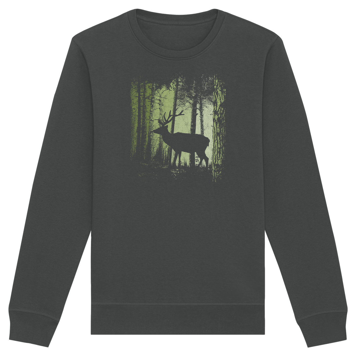 Hirsch im Zwielicht Wald - Organic Basic Unisex Sweatshirt