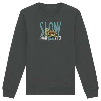 Slow Down Your Life Schildkröte - Organic Basic Unisex Sweatshirt