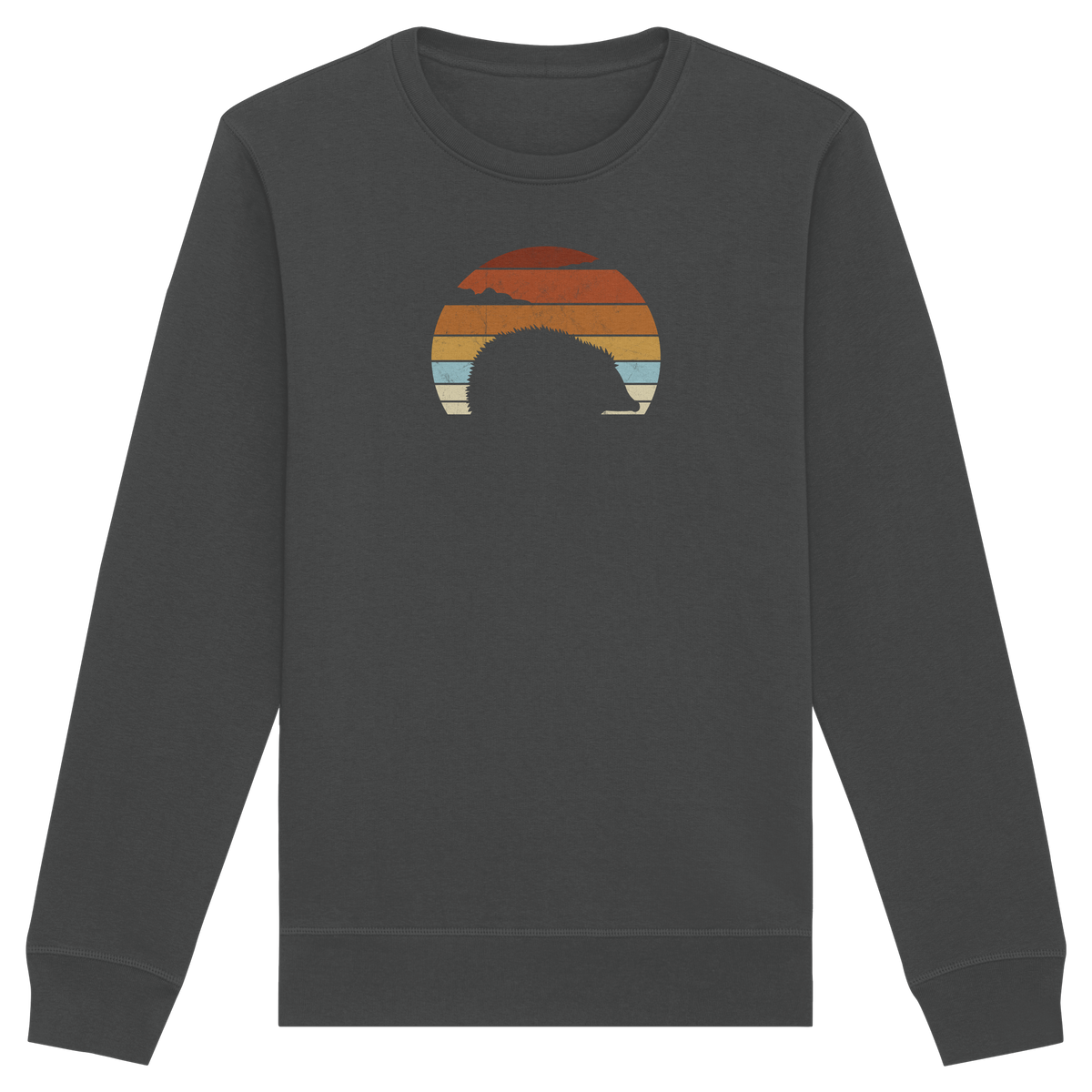 Retro Igel Silhouette im Sonnenuntergang - Organic Basic Unisex Sweatshirt