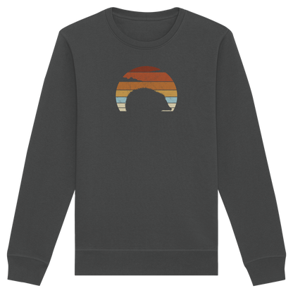 Retro Igel Silhouette im Sonnenuntergang - Organic Basic Unisex Sweatshirt