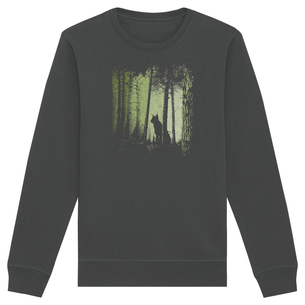 Luchs Wildkatze im Zwielicht Wald - Organic Basic Unisex Sweatshirt