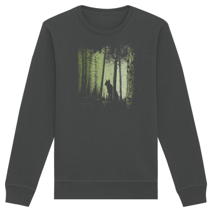 Luchs Wildkatze im Zwielicht Wald - Organic Basic Unisex Sweatshirt