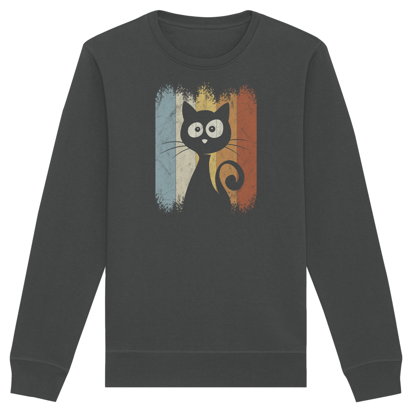 Retro Katze Silhouette - Organic Basic Unisex Sweatshirt