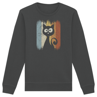 Retro Katze Silhouette - Organic Basic Unisex Sweatshirt