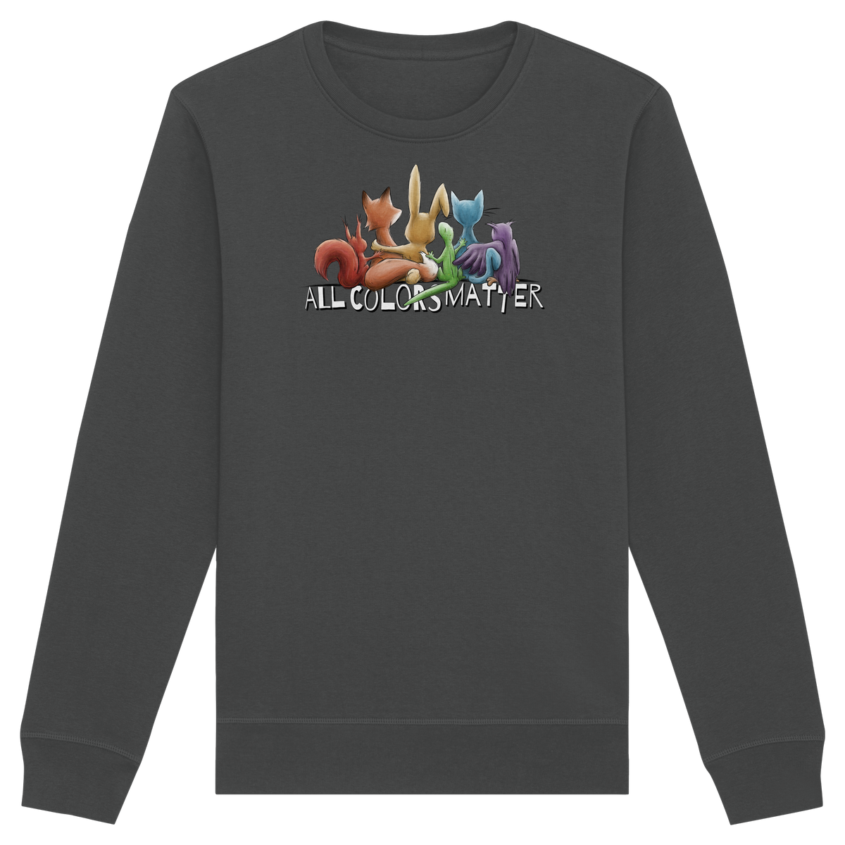 All Colors Matter! Regenbogen Tiere für Vielfalt - Organic Basic Unisex Sweatshirt