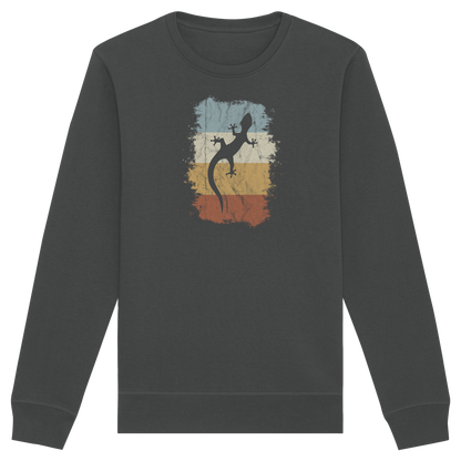 Retro Gecko Salamander Silhouette - Organic Basic Unisex Sweatshirt