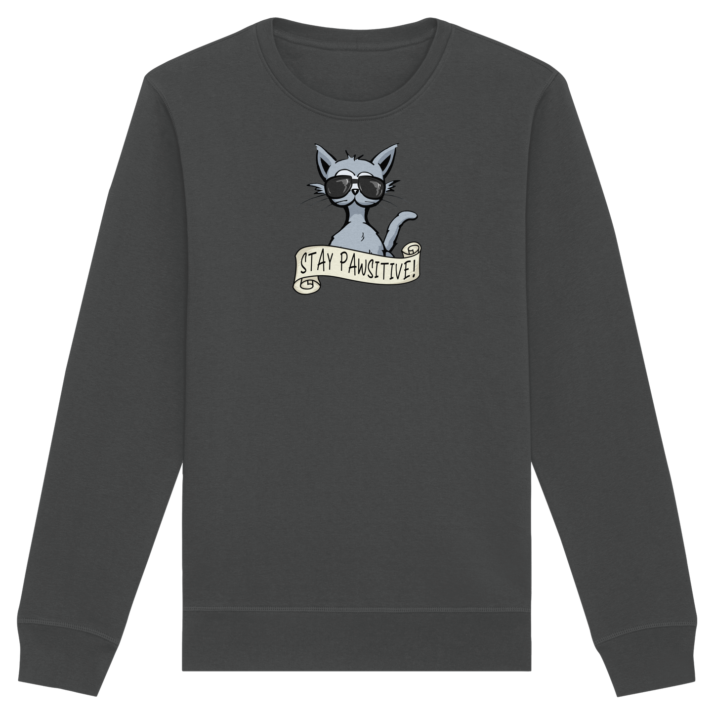 Stay Pawsitive Bleib lässig Hipster Katze - Organic Basic Unisex Sweatshirt