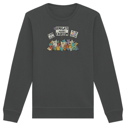 Demo-Katzen gegen Faschismus und für Vielfalt - Organic Basic Unisex Sweatshirt