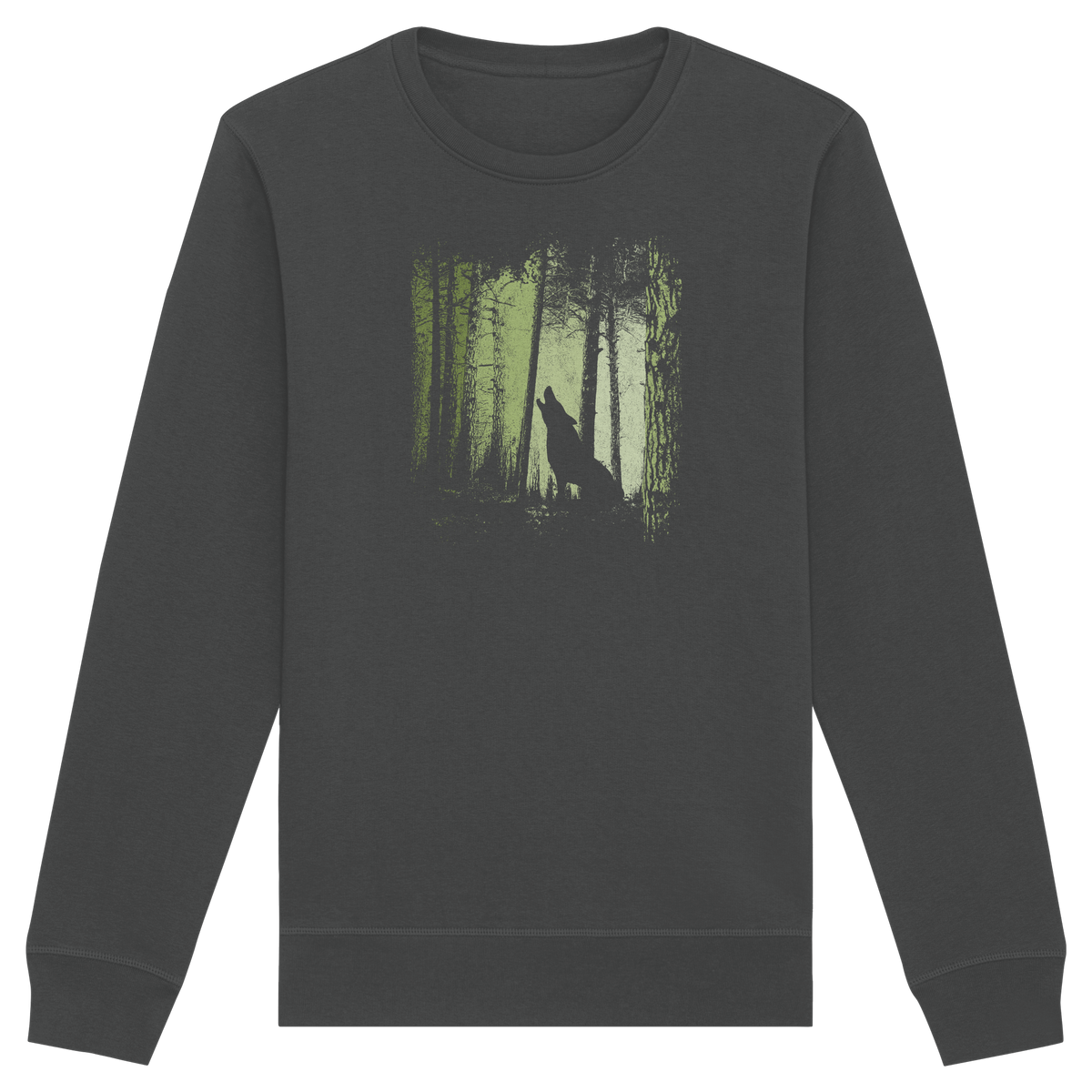 Einsamer Wolf im Zwielicht Wald  - Organic Basic Unisex Sweatshirt