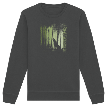 Einsamer Wolf im Zwielicht Wald  - Organic Basic Unisex Sweatshirt