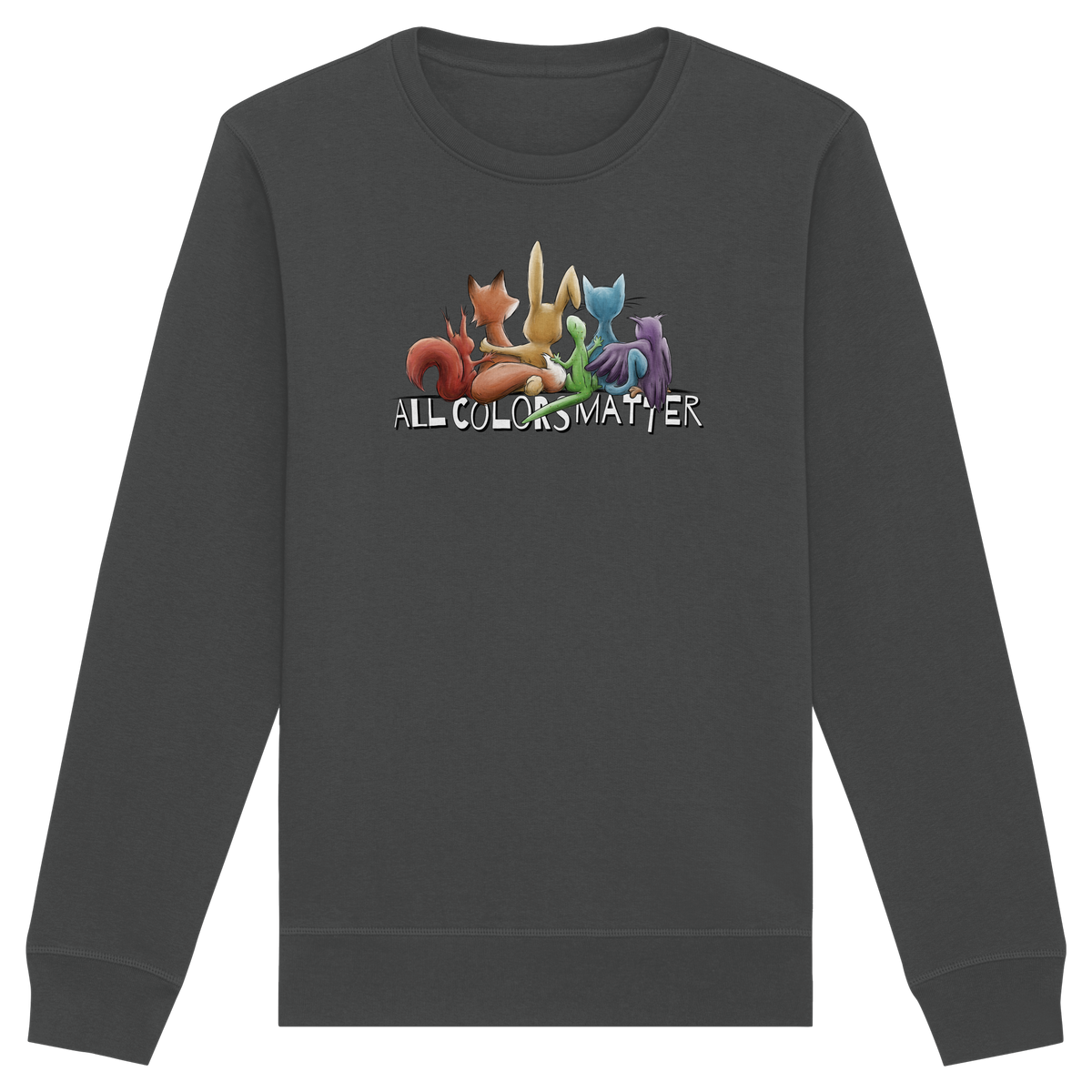 All Colors Matter! Regenbogen Tiere für Vielfalt - Organic Basic Unisex Sweatshirt