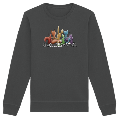 All Colors Matter! Regenbogen Tiere für Vielfalt - Organic Basic Unisex Sweatshirt