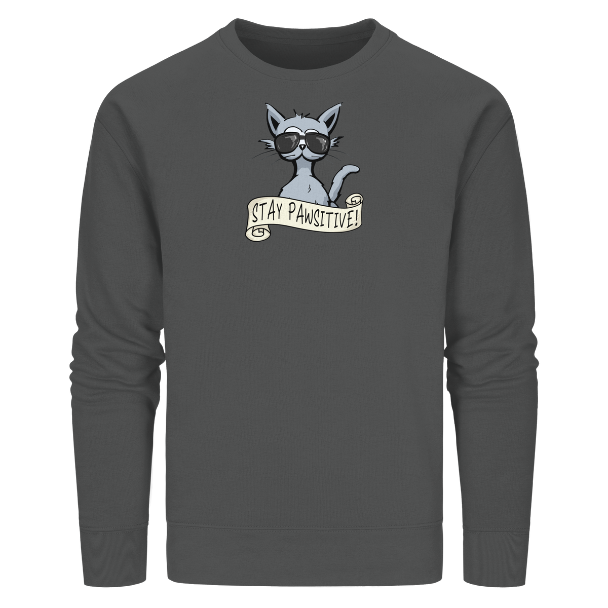 Stay Pawsitive Bleib lässig Hipster Katze - Organic Basic Unisex Sweatshirt