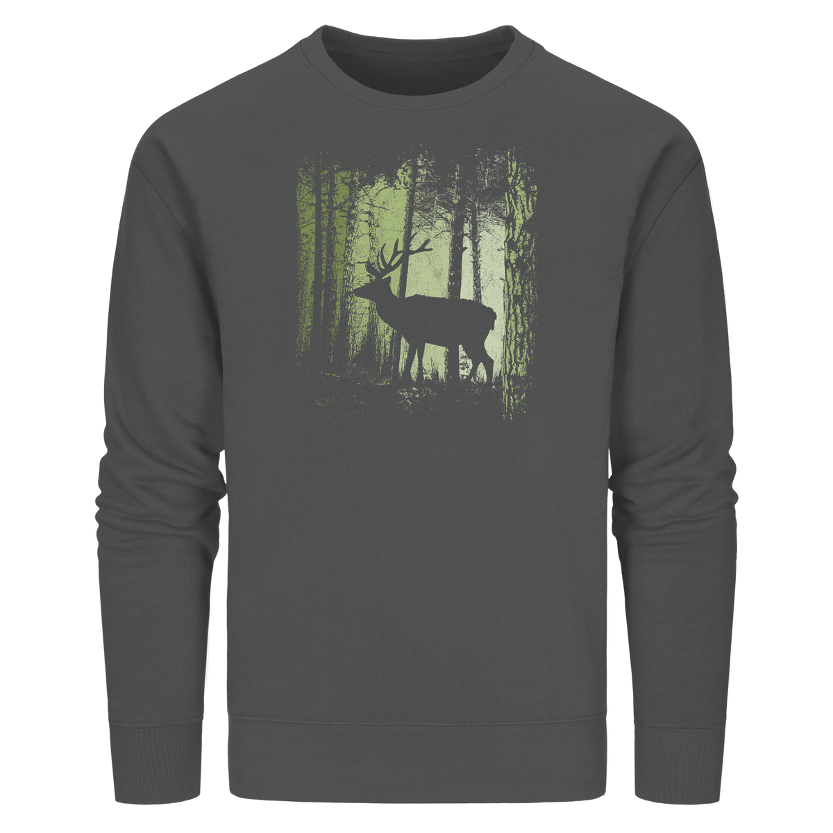 Hirsch im Zwielicht Wald - Organic Basic Unisex Sweatshirt