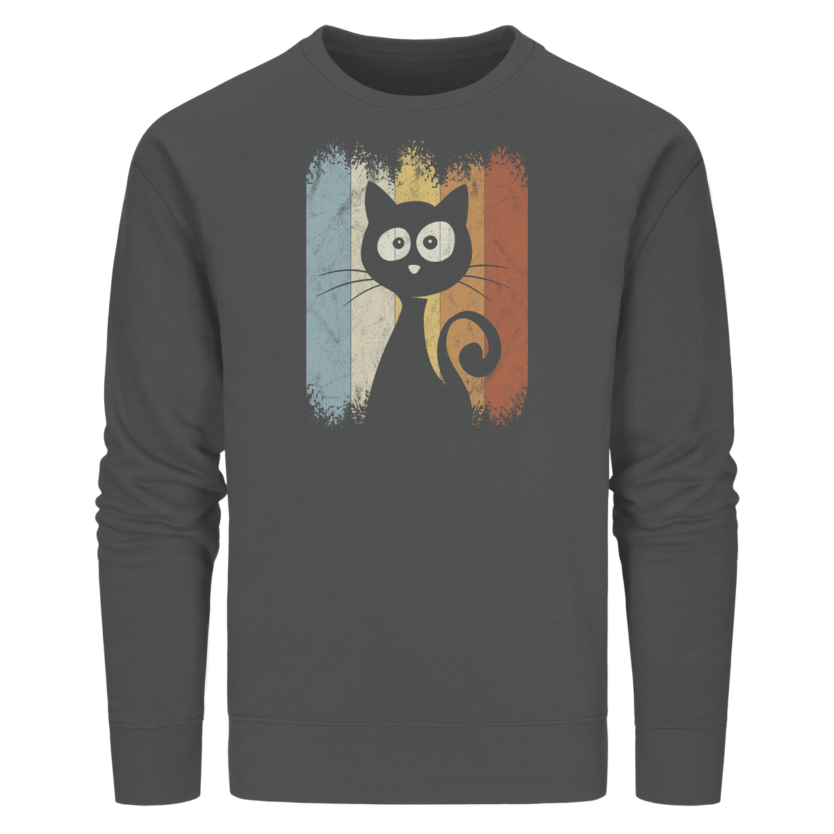 Retro Katze Silhouette - Organic Basic Unisex Sweatshirt
