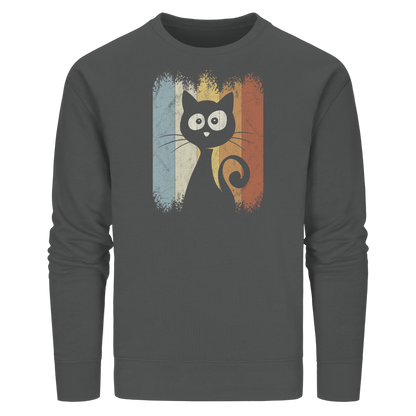 Retro Katze Silhouette - Organic Basic Unisex Sweatshirt