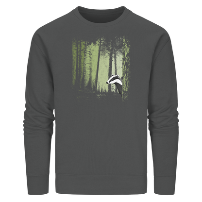 frecher Dachs im Zwielicht Wald - Organic Basic Unisex Sweatshirt