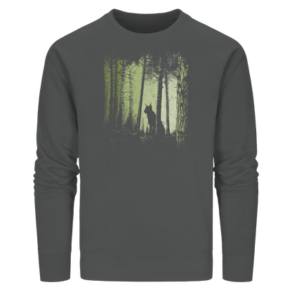 Luchs Wildkatze im Zwielicht Wald - Organic Basic Unisex Sweatshirt