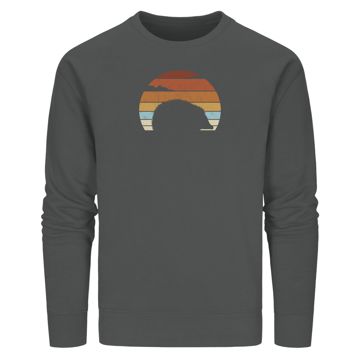 Retro Igel Silhouette im Sonnenuntergang - Organic Basic Unisex Sweatshirt