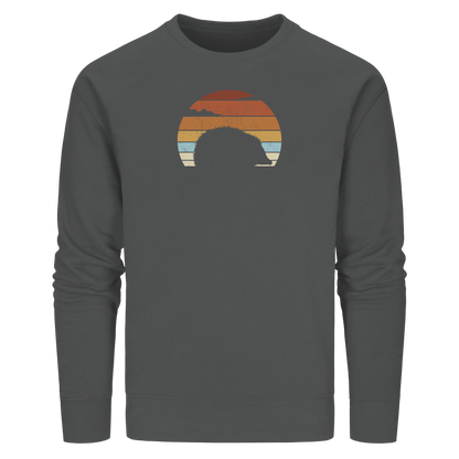Retro Igel Silhouette im Sonnenuntergang - Organic Basic Unisex Sweatshirt