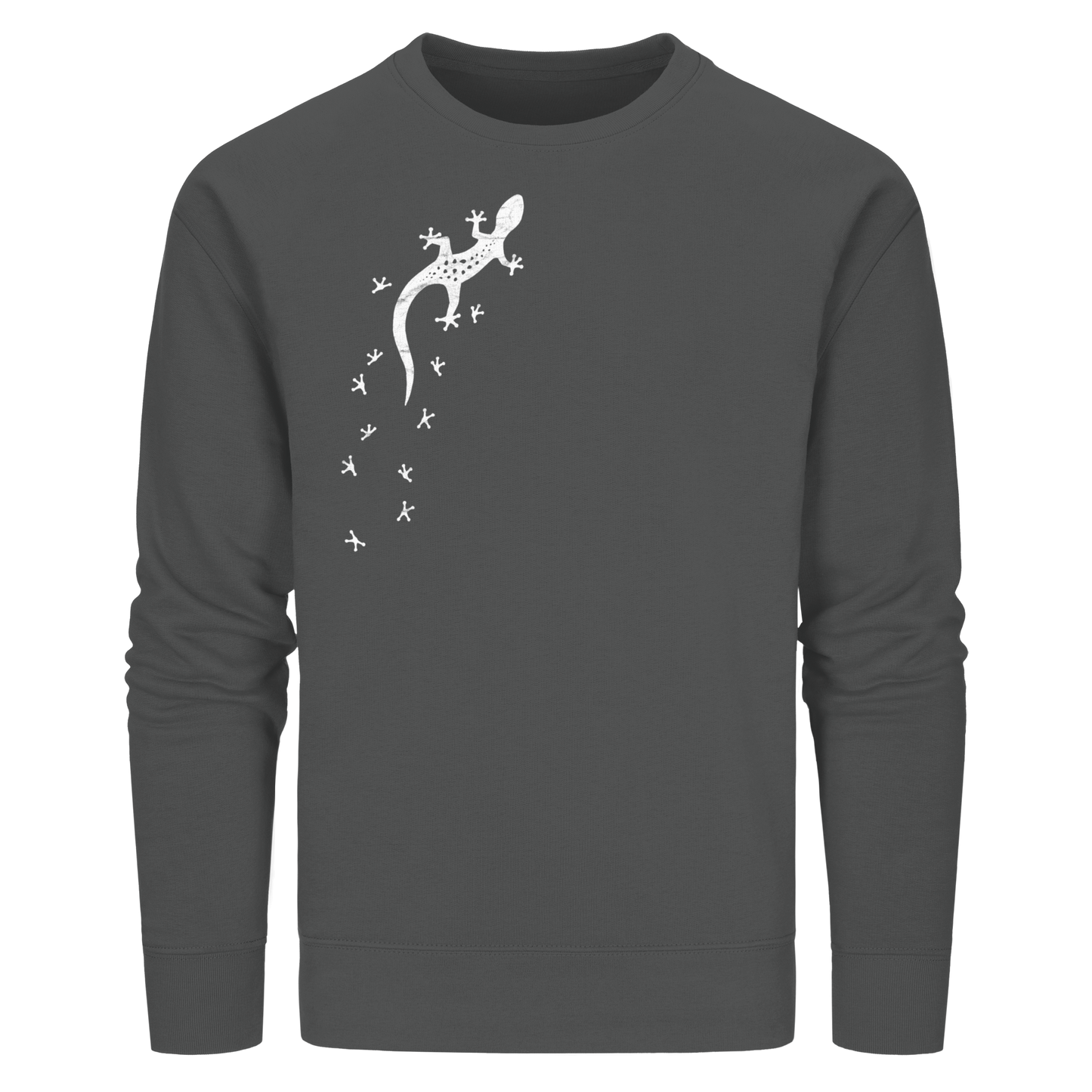 Gecko Eidechse Silhouette hell - Organic Basic Unisex Sweatshirt