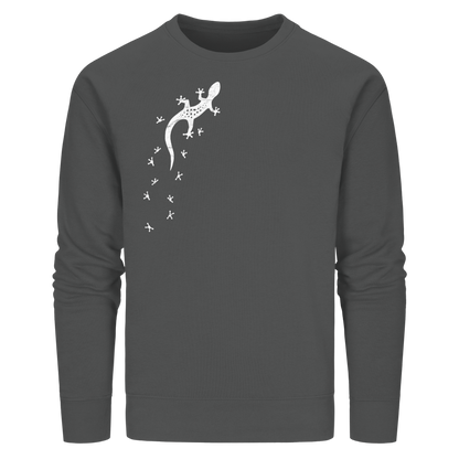 Gecko Eidechse Silhouette hell - Organic Basic Unisex Sweatshirt