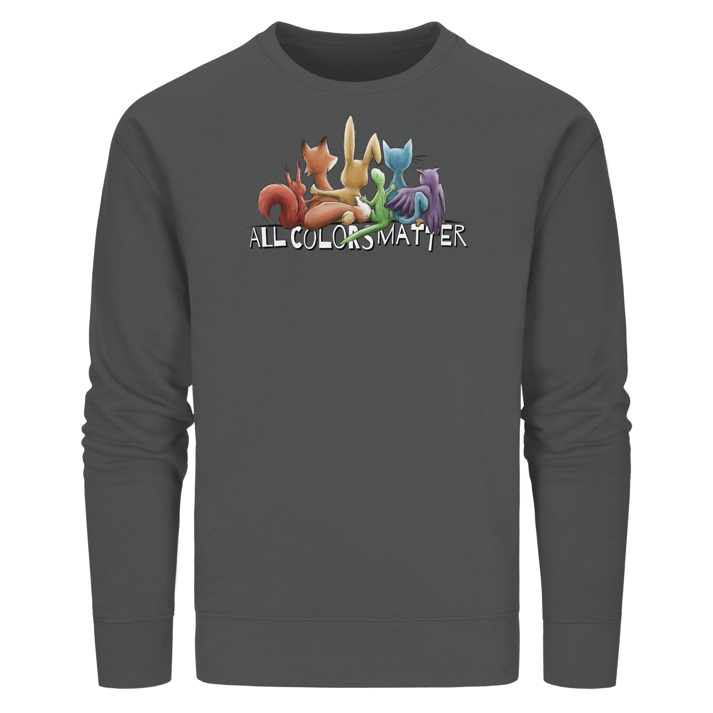 All Colors Matter! Regenbogen Tiere für Vielfalt - Organic Basic Unisex Sweatshirt