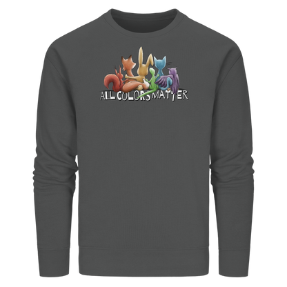 All Colors Matter! Regenbogen Tiere für Vielfalt - Organic Basic Unisex Sweatshirt