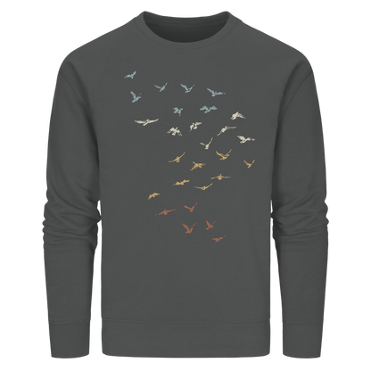 Retro Vogel Schwarm - Organic Basic Unisex Sweatshirt