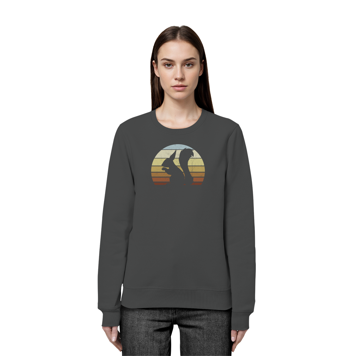 Retro Eichhörnchen Silhouette - Organic Basic Unisex Sweatshirt