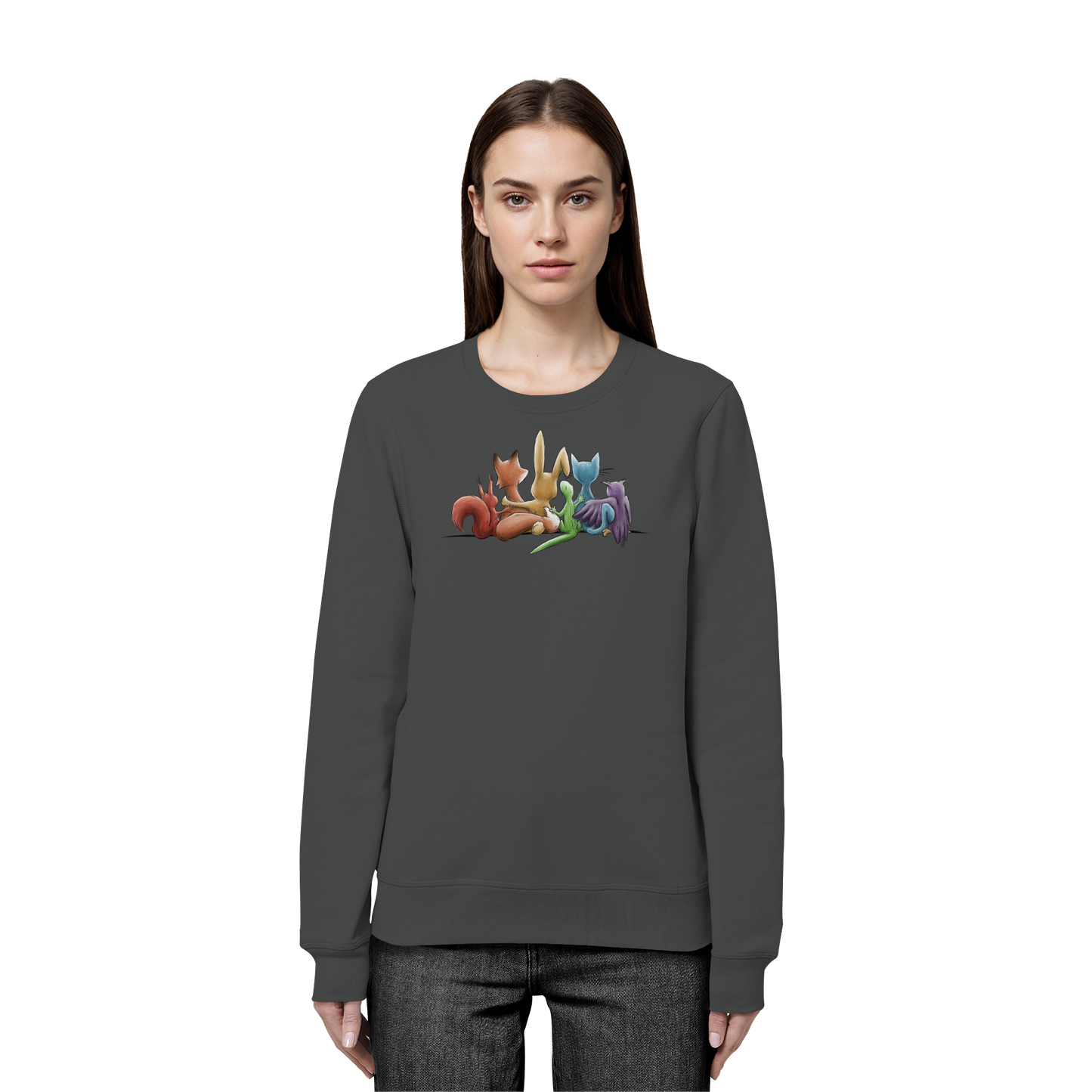 Regenbogen Tiere für Freundschaft, Toleranz und Vielfalt - Organic Basic Unisex Sweatshirt