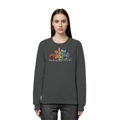 All Colors Matter! Regenbogen Tiere für Vielfalt - Organic Basic Unisex Sweatshirt