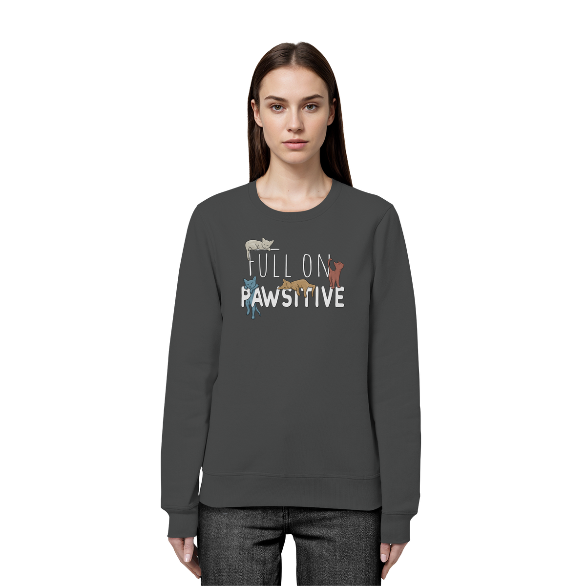 Full On Pawsitive! Gechillte Katzen - Organic Basic Unisex Sweatshirt