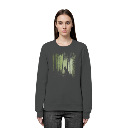Luchs Wildkatze im Zwielicht Wald - Organic Basic Unisex Sweatshirt