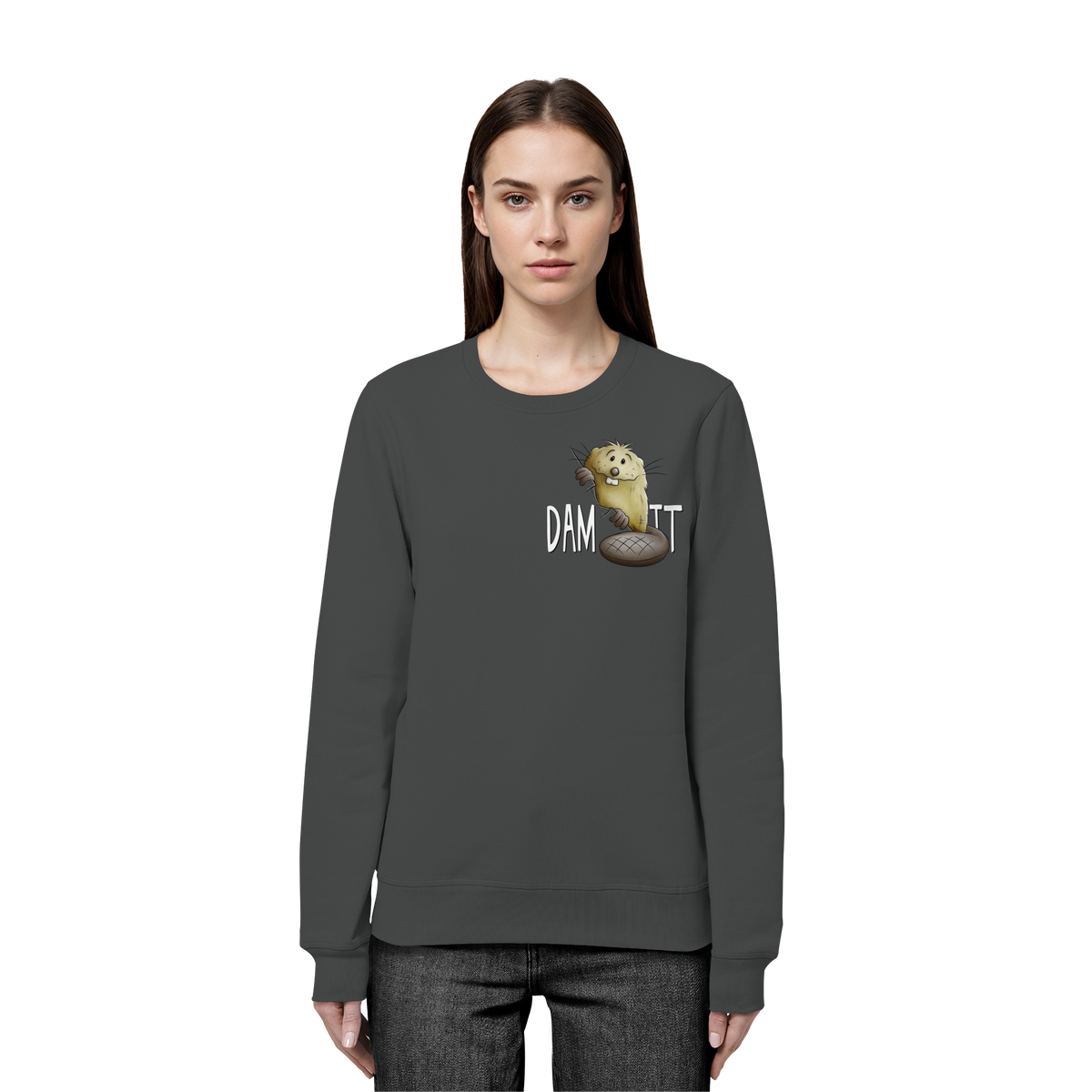 Dam It Verdammt Lustiger Biber - Organic Basic Unisex Sweatshirt