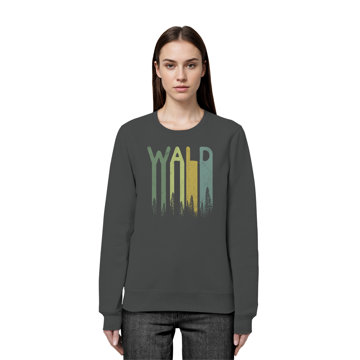 Wald Retro Forst Schriftzug - Organic Basic Unisex Sweatshirt