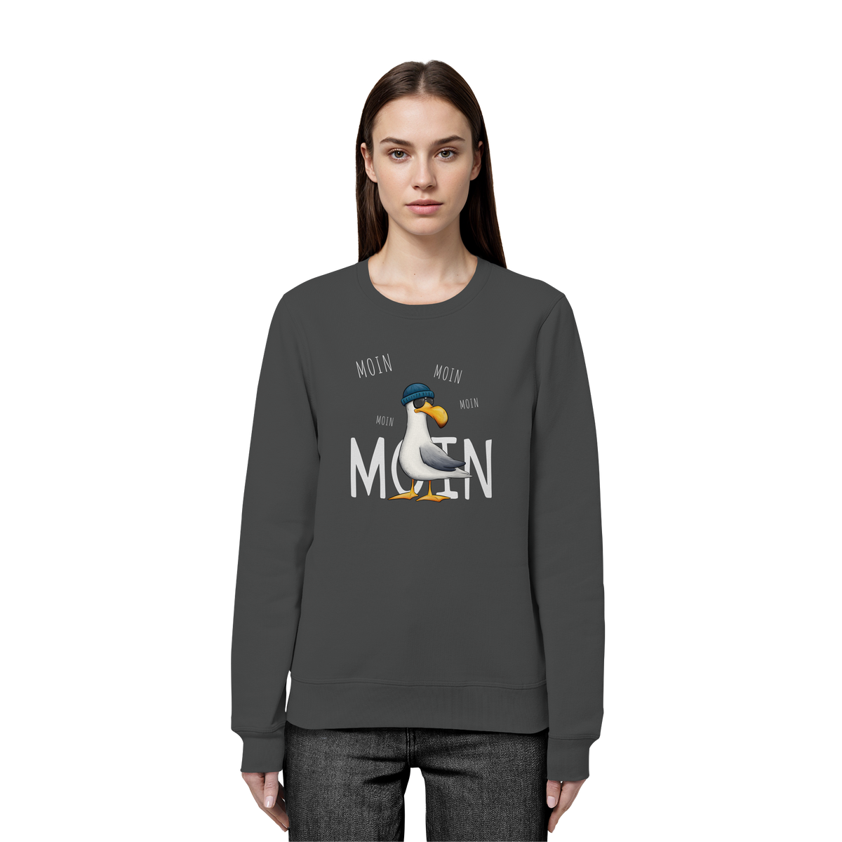 Moin Moin Lässige Hipster Möwe  - Organic Basic Unisex Sweatshirt
