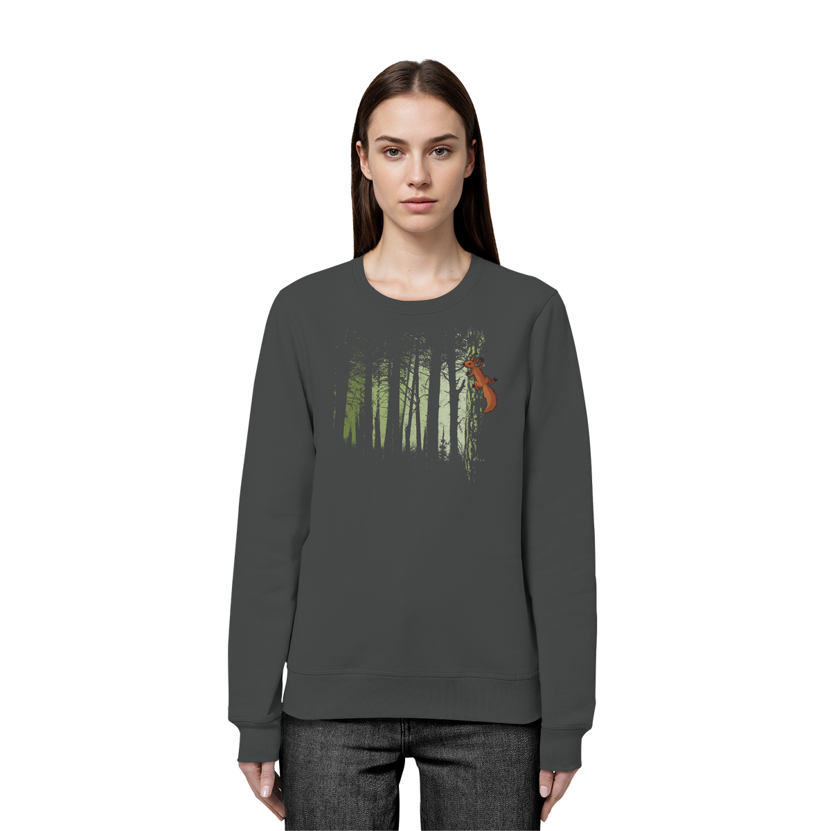Eichhörnchen im Zwielicht-Wald - Organic Basic Unisex Sweatshirt