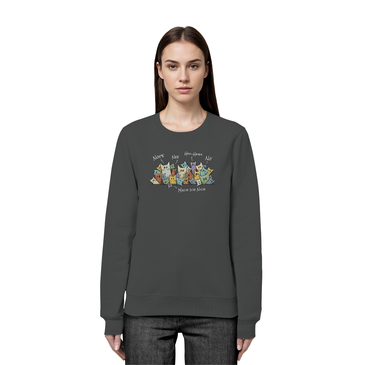 Nope, Nee, Nö Katzen - Organic Basic Unisex Sweatshirt