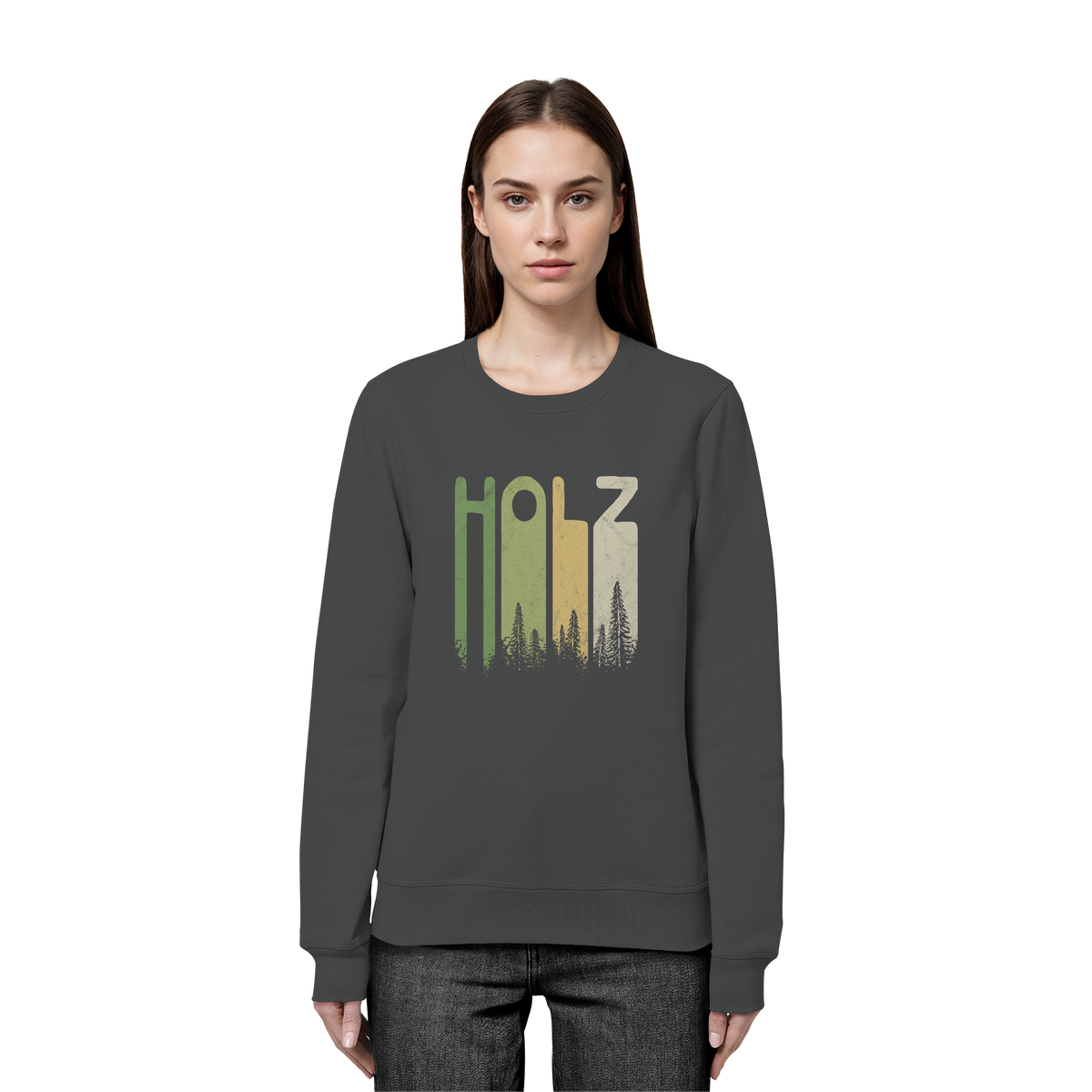 Holz Retro Wald Schriftzug - Organic Basic Unisex Sweatshirt