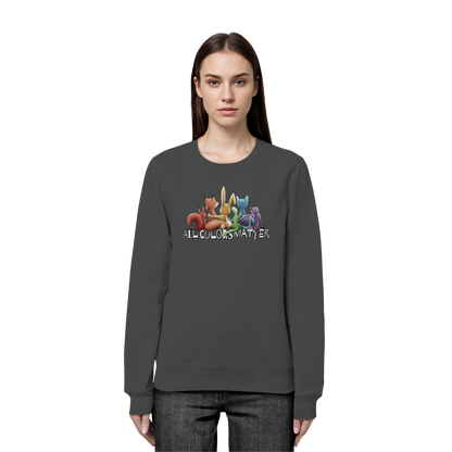 All Colors Matter! Regenbogen Tiere für Vielfalt - Organic Basic Unisex Sweatshirt