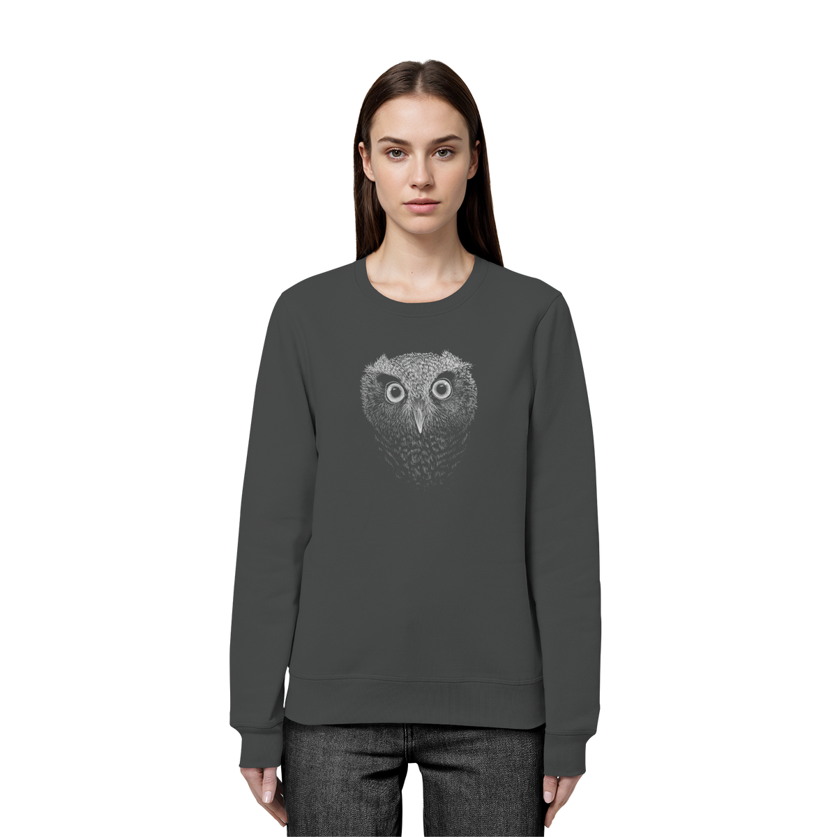 Eule Kritzelkunst Illustration - Organic Basic Unisex Sweatshirt