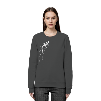 Gecko Eidechse Silhouette hell - Organic Basic Unisex Sweatshirt