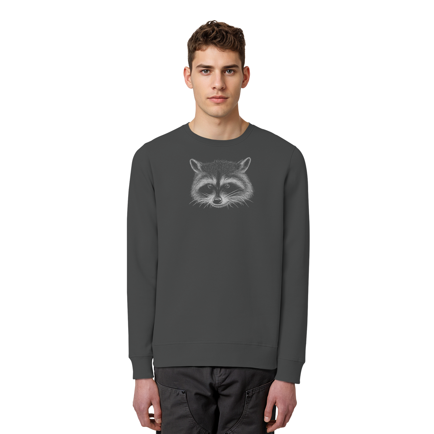 Waschbär Illustration Kritzelkunst - Organic Basic Unisex Sweatshirt