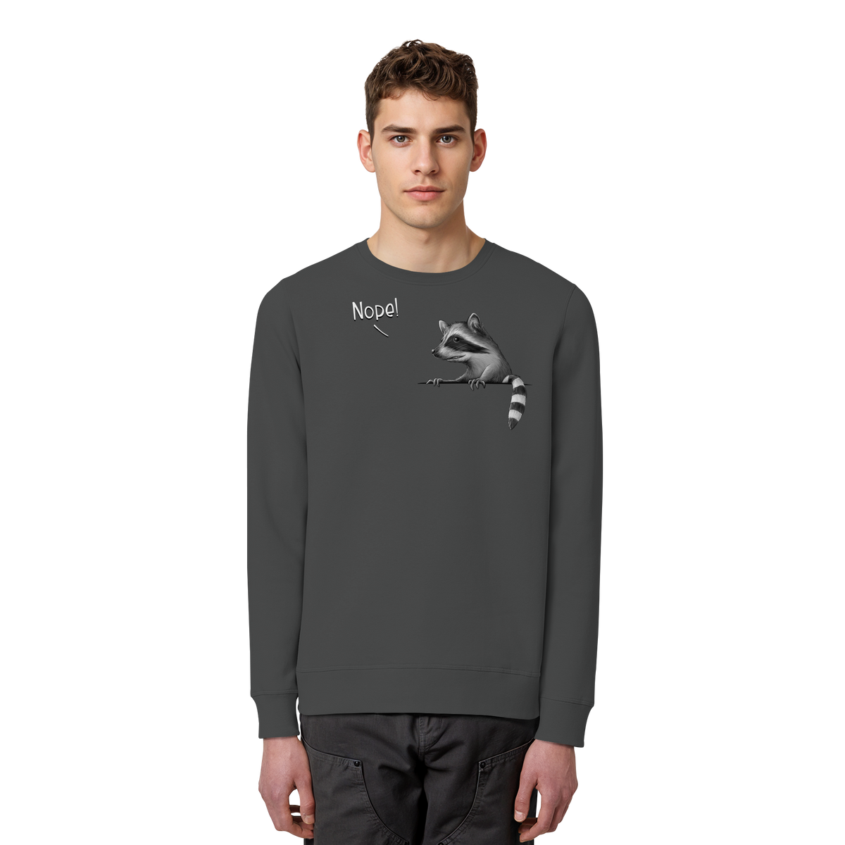 Nope! Frecher verwegener Waschbär - Organic Basic Unisex Sweatshirt